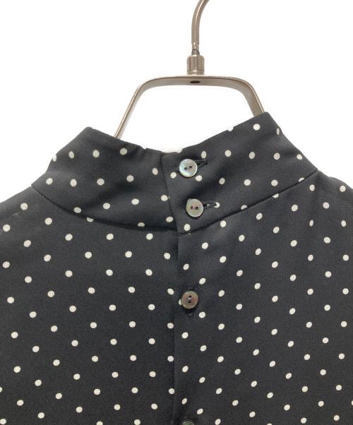 BEARDSLEY（ビアズリー）BEARDSLEY (ビアズリー) ドットハイネックブラウス ブラック サイズ:FREEの古着・服飾アイテム