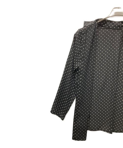 BEARDSLEY（ビアズリー）BEARDSLEY (ビアズリー) ドットハイネックブラウス ブラック サイズ:FREEの古着・服飾アイテム