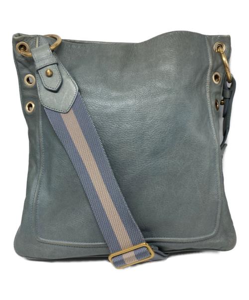 BALLY（バリー）BALLY (バリー) レザーショルダーバッグ ブルーの古着・服飾アイテム