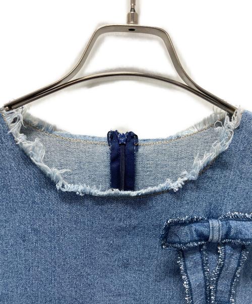 POPPY（ポピー）POPPY (ポピー) MANY RIBBON DENIM TOPS インディゴ サイズ:Freeの古着・服飾アイテム