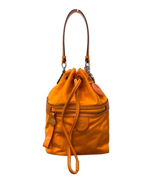 COLE HAAN（コールハーン）COLE HAAN (コールハーン) ナイロンドローストリングクロスボディバッグ オレンジの古着・服飾アイテム
