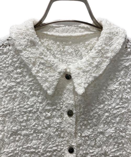 IENA（イエナ）IENA (イエナ) Flowerストレッチレース ポロシャツ ホワイト サイズ:F 未使用品の古着・服飾アイテム