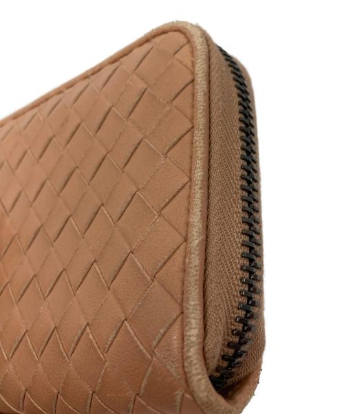 BOTTEGA VENETA（ボッテガベネタ）BOTTEGA VENETA (ボッテガベネタ) イントレチャート ラウンドジップ コインケース ベージュの古着・服飾アイテム