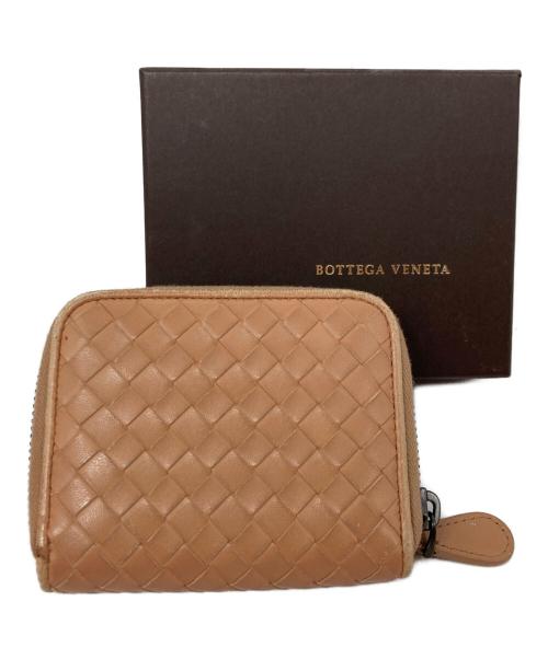 BOTTEGA VENETA（ボッテガベネタ）BOTTEGA VENETA (ボッテガベネタ) イントレチャート ラウンドジップ コインケース ベージュの古着・服飾アイテム