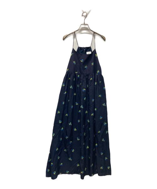 LE GLAZIK（ル グラジック）LE GLAZIK (ル グラジック) プリント キャミソールワンピース ネイビー サイズ:36の古着・服飾アイテム