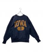 Champion REVERSE WEAVEチャンピオン リバース ウィーブ）の古着「IOWA二段プリントリバースウィーブスウェット」｜ネイビー