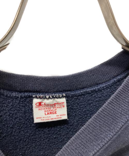 Champion REVERSE WEAVE（チャンピオン リバース ウィーブ）Champion REVERSE WEAVE (チャンピオン リバース ウィーブ) IOWA二段プリントリバースウィーブスウェット ネイビー サイズ:Lの古着・服飾アイテム