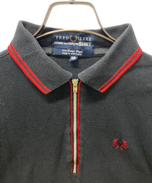 FRED PERRY（フレッドペリー）FRED PERRY (フレッドペリー) COMME des GARCONS SHIRT (コムデギャルソンシャツ) 鹿の子ポロシャツ ブラック サイズ:XSの古着・服飾アイテム