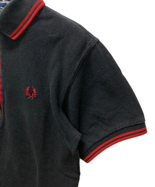 FRED PERRY（フレッドペリー）FRED PERRY (フレッドペリー) COMME des GARCONS SHIRT (コムデギャルソンシャツ) 鹿の子ポロシャツ ブラック サイズ:XSの古着・服飾アイテム