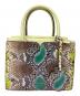 Kate Spade (ケイトスペード) Spencer Snake-Embossed Mini Satchel/スペンサー スネークエンボス ミニサッチェル 黄緑×ブラウン：10000円