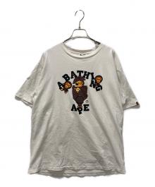 A BATHING APE（アベイシングエイプ）の古着「COLLEGE MILO TEE」｜ホワイト