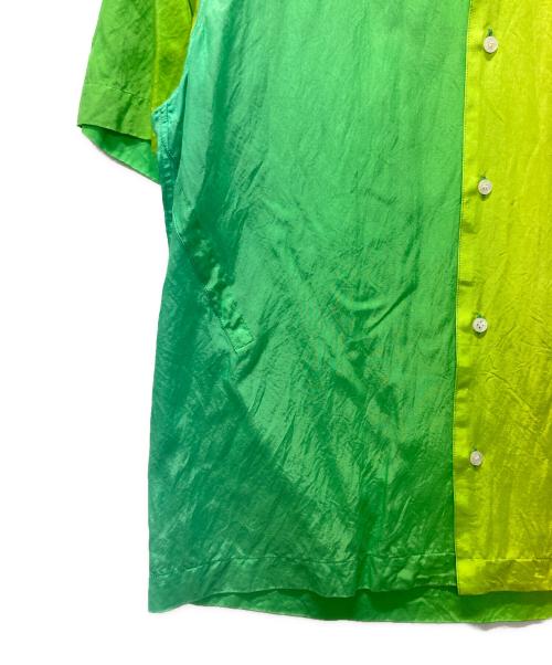 YUKI HASHIMOTO（ユウキハシモト）YUKI HASHIMOTO (ユウキハシモト) HOWDAY (ハウデイ) 別注 EXCLUSIVE SHORTSLEEVE SHIRTSオープンカラーシャツ グリーン×イエロー サイズ:46の古着・服飾アイテム