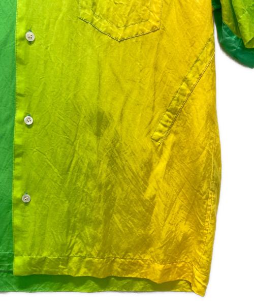 YUKI HASHIMOTO（ユウキハシモト）YUKI HASHIMOTO (ユウキハシモト) HOWDAY (ハウデイ) 別注 EXCLUSIVE SHORTSLEEVE SHIRTSオープンカラーシャツ グリーン×イエロー サイズ:46の古着・服飾アイテム