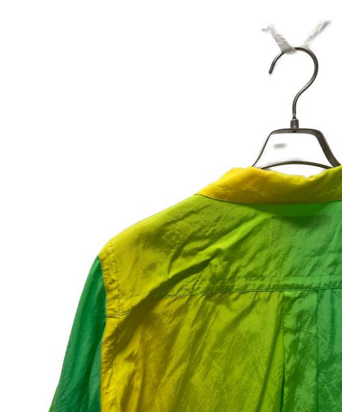 YUKI HASHIMOTO（ユウキハシモト）YUKI HASHIMOTO (ユウキハシモト) HOWDAY (ハウデイ) 別注 EXCLUSIVE SHORTSLEEVE SHIRTSオープンカラーシャツ グリーン×イエロー サイズ:46の古着・服飾アイテム