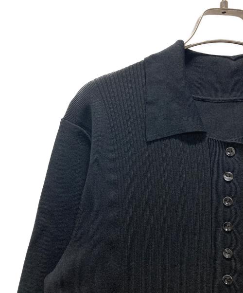 Adam et Rope（アダム エ ロペ）Adam et Rope (アダム エ ロペ) 【洗える】ボタンニットポロワンピース ブラック サイズ:38の古着・服飾アイテム