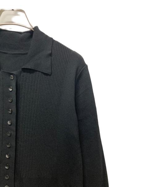 Adam et Rope（アダム エ ロペ）Adam et Rope (アダム エ ロペ) 【洗える】ボタンニットポロワンピース ブラック サイズ:38の古着・服飾アイテム