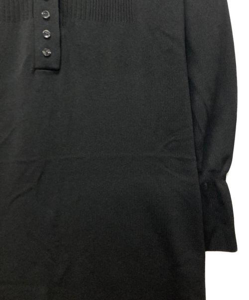 Adam et Rope（アダム エ ロペ）Adam et Rope (アダム エ ロペ) 【洗える】ボタンニットポロワンピース ブラック サイズ:38の古着・服飾アイテム