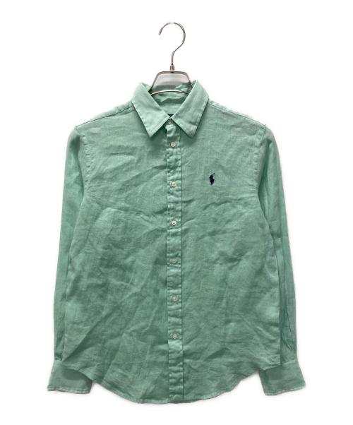 POLO RALPH LAUREN（ポロ・ラルフローレン）POLO RALPH LAUREN (ポロ・ラルフローレン) ポニー刺繍リネンシャツ ブルー サイズ:XSの古着・服飾アイテム
