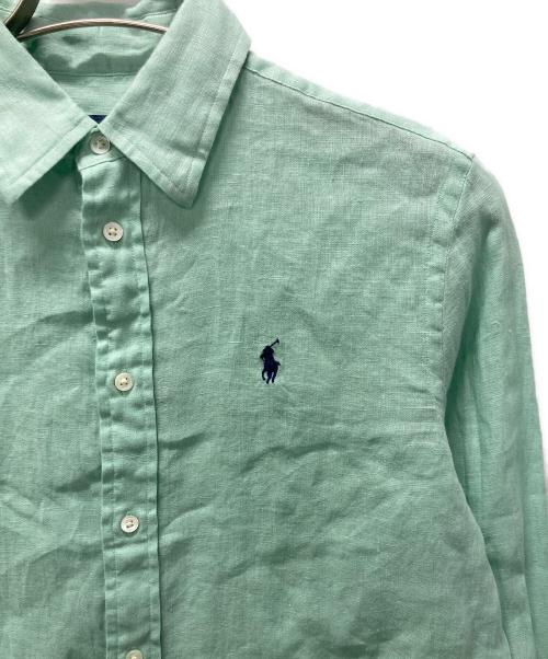 POLO RALPH LAUREN（ポロ・ラルフローレン）POLO RALPH LAUREN (ポロ・ラルフローレン) ポニー刺繍リネンシャツ ブルー サイズ:XSの古着・服飾アイテム