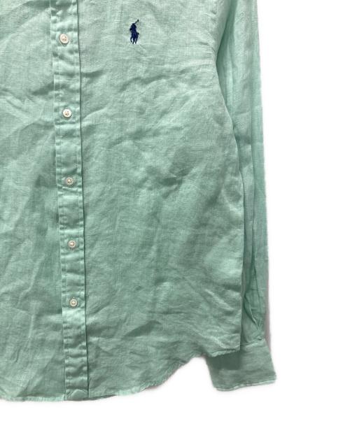 POLO RALPH LAUREN（ポロ・ラルフローレン）POLO RALPH LAUREN (ポロ・ラルフローレン) ポニー刺繍リネンシャツ ブルー サイズ:XSの古着・服飾アイテム