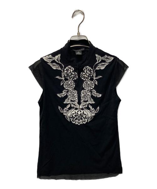 VIVIENNE TAM（ヴィヴィアンタム）VIVIENNE TAM (ヴィヴィアンタム) スタンドカラーパワーネットカットソー ブラック サイズ:SIZE 0の古着・服飾アイテム