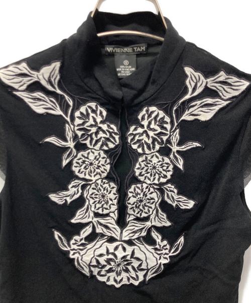 VIVIENNE TAM（ヴィヴィアンタム）VIVIENNE TAM (ヴィヴィアンタム) スタンドカラーパワーネットカットソー ブラック サイズ:SIZE 0の古着・服飾アイテム