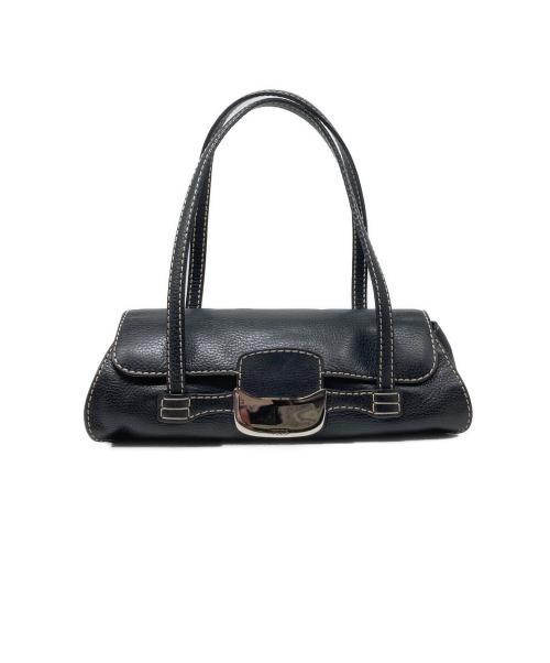 TOD'S（トッズ）TOD'S (トッズ) ステッチハンドバッグ ブラックの古着・服飾アイテム