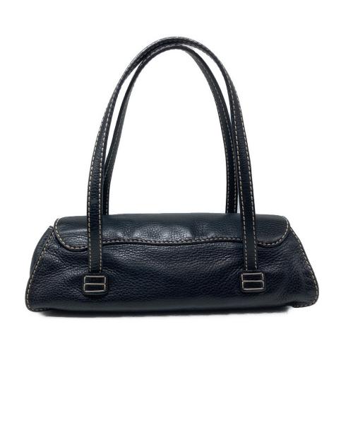 TOD'S（トッズ）TOD'S (トッズ) ステッチハンドバッグ ブラックの古着・服飾アイテム