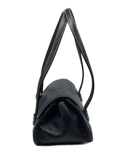 TOD'S（トッズ）TOD'S (トッズ) ステッチハンドバッグ ブラックの古着・服飾アイテム