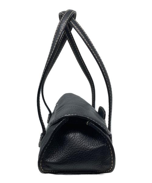 TOD'S（トッズ）TOD'S (トッズ) ステッチハンドバッグ ブラックの古着・服飾アイテム