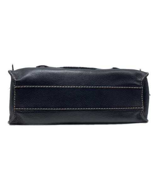 TOD'S（トッズ）TOD'S (トッズ) ステッチハンドバッグ ブラックの古着・服飾アイテム
