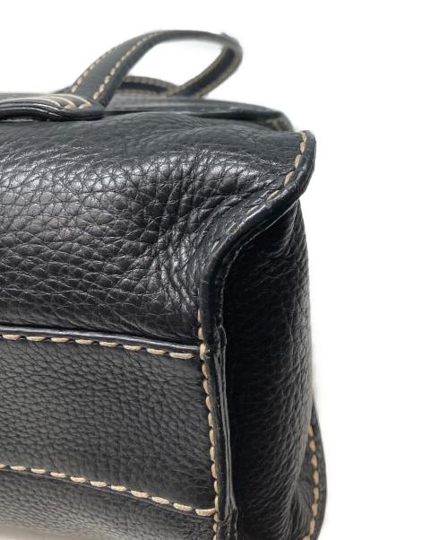 TOD'S（トッズ）TOD'S (トッズ) ステッチハンドバッグ ブラックの古着・服飾アイテム
