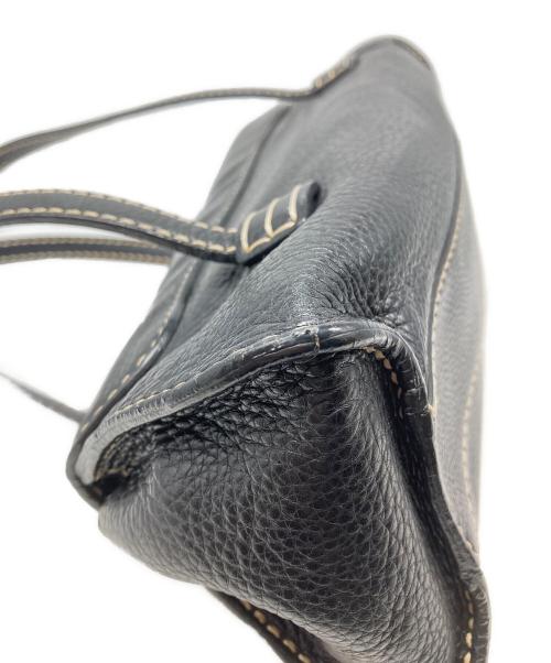 TOD'S（トッズ）TOD'S (トッズ) ステッチハンドバッグ ブラックの古着・服飾アイテム