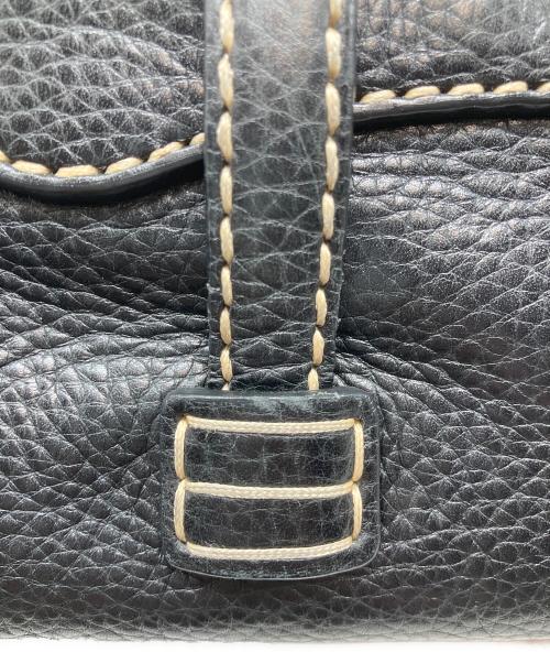 TOD'S（トッズ）TOD'S (トッズ) ステッチハンドバッグ ブラックの古着・服飾アイテム