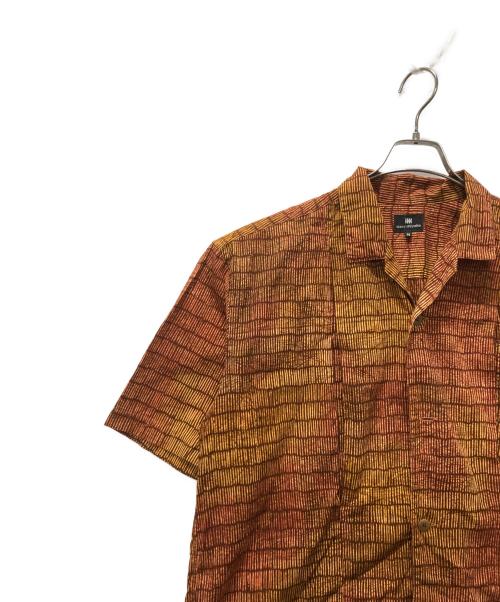 ISSEY MIYAKE（イッセイミヤケ）ISSEY MIYAKE (イッセイミヤケ) 総柄オープンカラーシャツ オレンジ×ブラウン サイズ:Mの古着・服飾アイテム