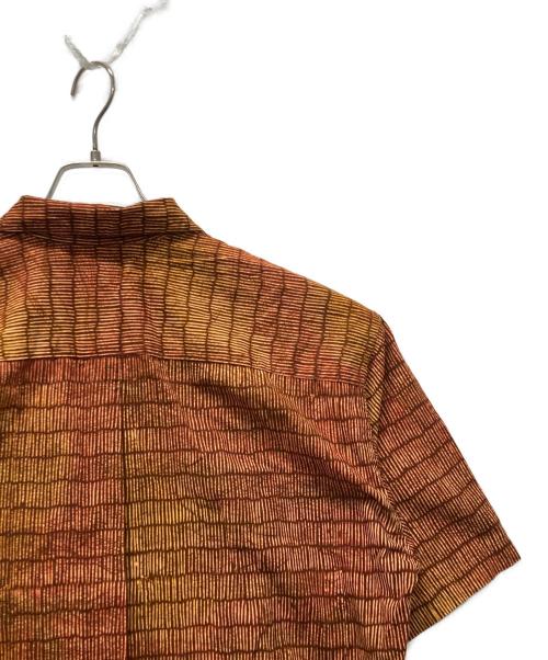 ISSEY MIYAKE（イッセイミヤケ）ISSEY MIYAKE (イッセイミヤケ) 総柄オープンカラーシャツ オレンジ×ブラウン サイズ:Mの古着・服飾アイテム