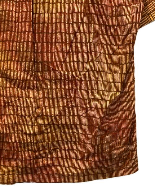 ISSEY MIYAKE（イッセイミヤケ）ISSEY MIYAKE (イッセイミヤケ) 総柄オープンカラーシャツ オレンジ×ブラウン サイズ:Mの古着・服飾アイテム