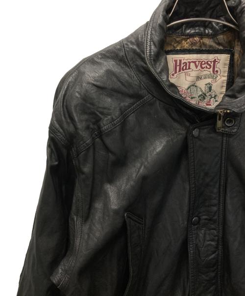 HARVEST（ハーヴェスト）HARVEST (ハーヴェスト) 90'sレザーコート ブラック サイズ:Lの古着・服飾アイテム