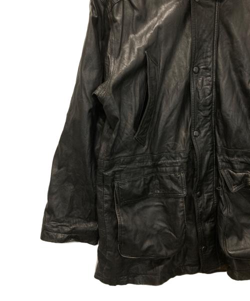 HARVEST（ハーヴェスト）HARVEST (ハーヴェスト) 90'sレザーコート ブラック サイズ:Lの古着・服飾アイテム