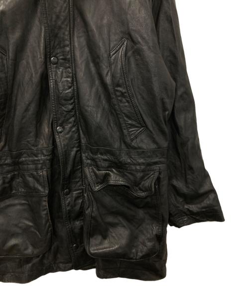 HARVEST（ハーヴェスト）HARVEST (ハーヴェスト) 90'sレザーコート ブラック サイズ:Lの古着・服飾アイテム