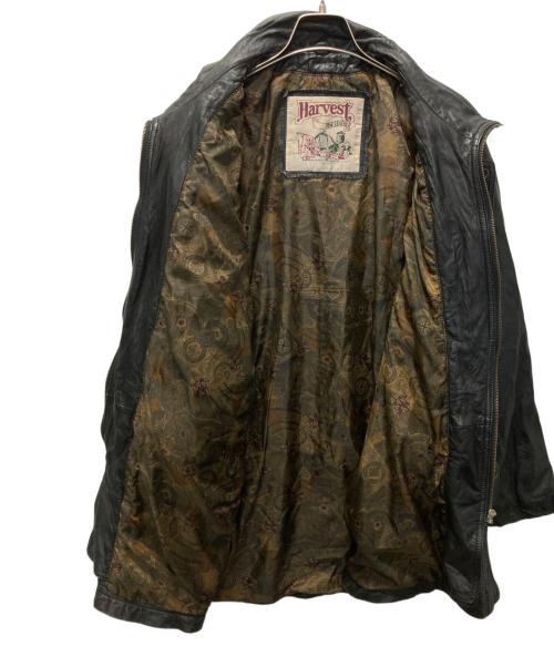 HARVEST（ハーヴェスト）HARVEST (ハーヴェスト) 90'sレザーコート ブラック サイズ:Lの古着・服飾アイテム