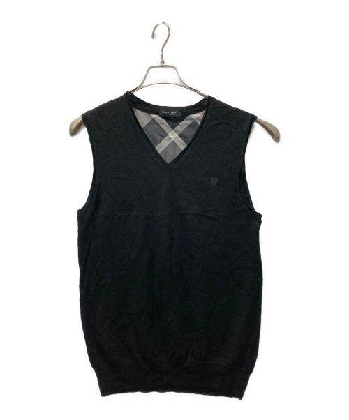 BLACK LABEL CRESTBRIDGE（ブラックレーベル クレストブリッジ）BLACK LABEL CRESTBRIDGE (ブラックレーベル クレストブリッジ) ニットベスト ブラック サイズ:Lの古着・服飾アイテム