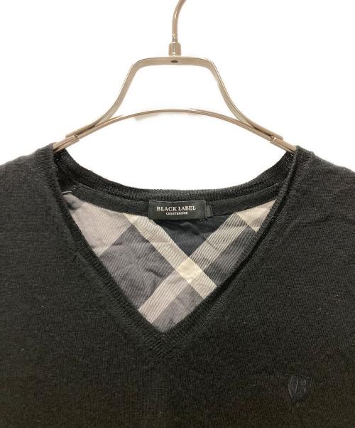 BLACK LABEL CRESTBRIDGE（ブラックレーベル クレストブリッジ）BLACK LABEL CRESTBRIDGE (ブラックレーベル クレストブリッジ) ニットベスト ブラック サイズ:Lの古着・服飾アイテム