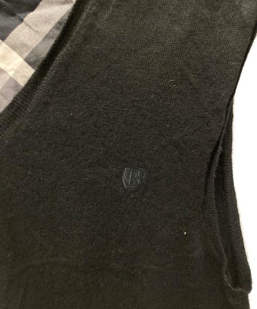 BLACK LABEL CRESTBRIDGE（ブラックレーベル クレストブリッジ）BLACK LABEL CRESTBRIDGE (ブラックレーベル クレストブリッジ) ニットベスト ブラック サイズ:Lの古着・服飾アイテム