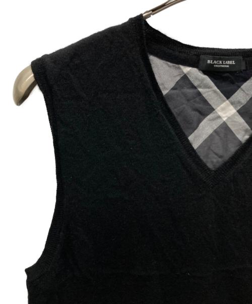 BLACK LABEL CRESTBRIDGE（ブラックレーベル クレストブリッジ）BLACK LABEL CRESTBRIDGE (ブラックレーベル クレストブリッジ) ニットベスト ブラック サイズ:Lの古着・服飾アイテム