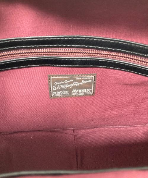 AVIREX（アヴィレックス）AVIREX (アヴィレックス) VARSITY LEATHER MINI-BOSTON BAG ブラック 未使用品の古着・服飾アイテム