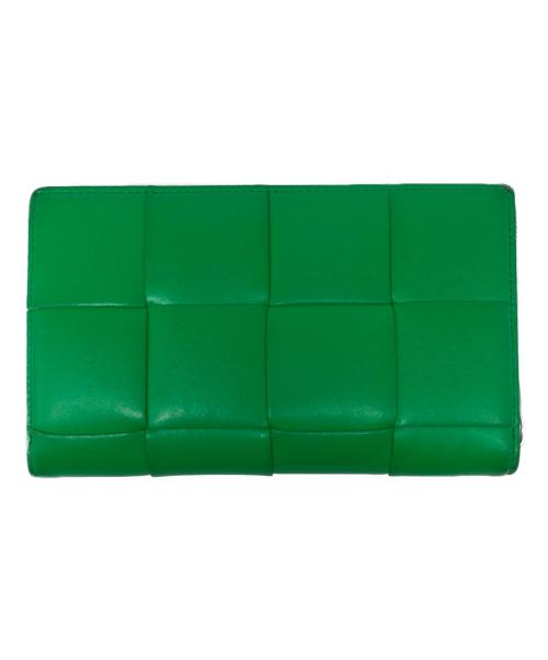 BOTTEGA VENETA（ボッテガベネタ）BOTTEGA VENETA (ボッテガベネタ) CASSETTE カセットラウンドファスナーウォレット グリーンの古着・服飾アイテム