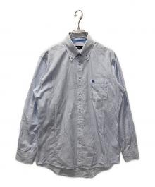 BURBERRY BLACK LABEL（バーバリーブラックレーベル）の古着「ストライプBDシャツ」｜ホワイト×ブルー