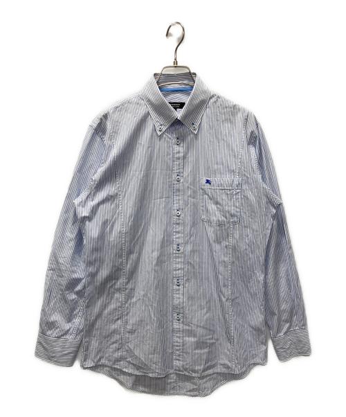 BURBERRY BLACK LABEL（バーバリーブラックレーベル）BURBERRY BLACK LABEL (バーバリーブラックレーベル) ストライプBDシャツ ホワイト×ブルー サイズ:40の古着・服飾アイテム
