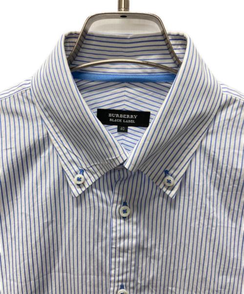 BURBERRY BLACK LABEL（バーバリーブラックレーベル）BURBERRY BLACK LABEL (バーバリーブラックレーベル) ストライプBDシャツ ホワイト×ブルー サイズ:40の古着・服飾アイテム
